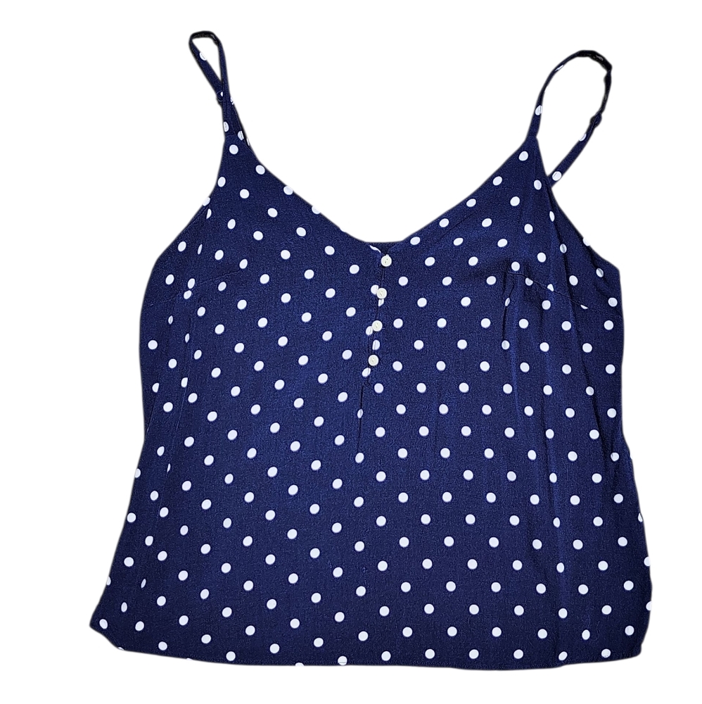 OLD NAVY navy blue/white polka dot tank top, size S